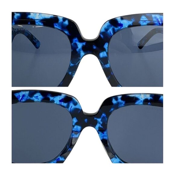 Balenciaga Square Full Rim Blue Marble Silver Hardware Bb0119 S 003 5323 140 main image 9